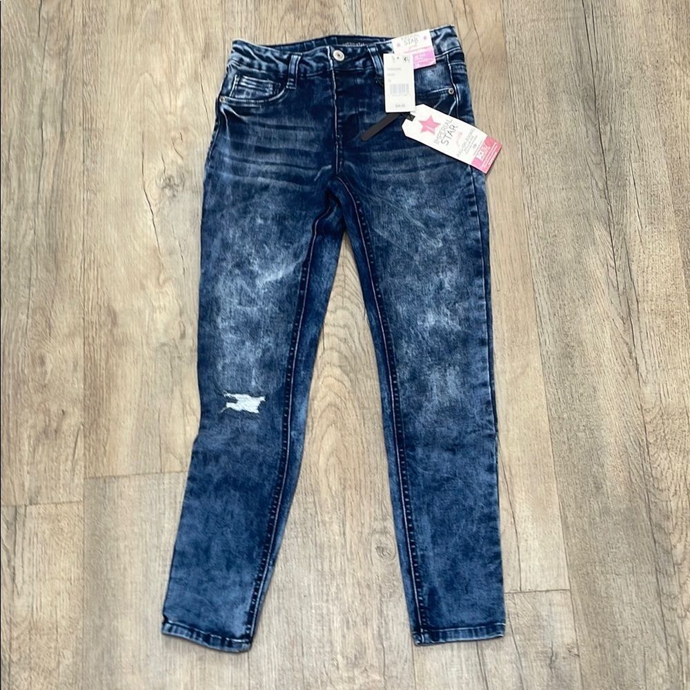 Imperial Star Blue Distressed Skinny Jeans